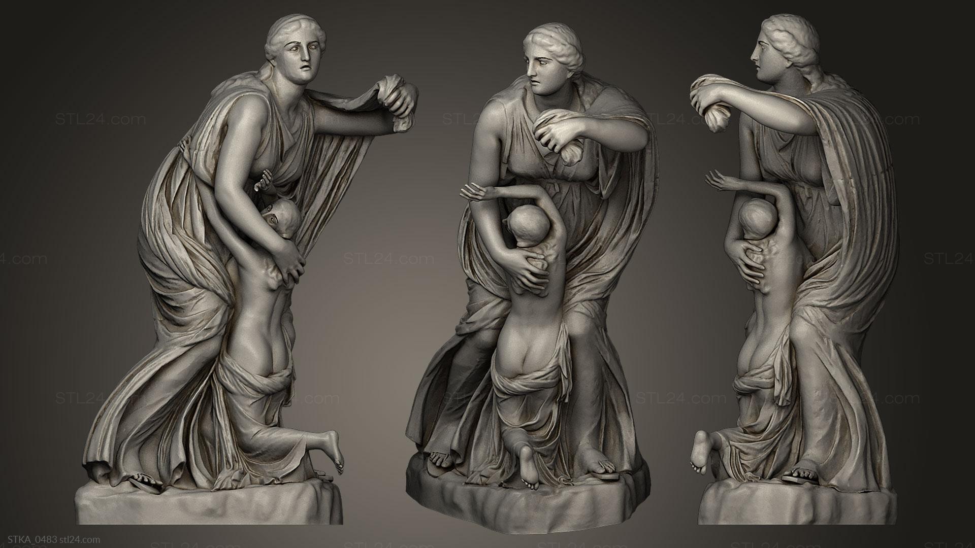 Статуи античные и исторические (Ниоби и Ниоба, STKA_0483) 3D модель для ЧПУ станка